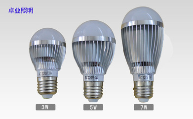 【LED球泡 7w 現(xiàn)貨 5730款LED光源 超亮LED工程款】價格,廠家,圖片,LED球泡燈,中山市卓業(yè)照明-